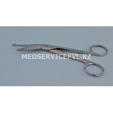 Ножницы горизонтально-изогнутые с пуговкой для разрезания повязок МИЗ-В